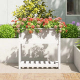 Vidaxx jardinière avec étagère 82,5x34,5x81 cm bois de pin massif blanc