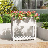 Vidaxx jardinière avec étagère 82,5x34,5x81 cm bois de pin massif blanc