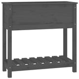 Vidaxx jardinière avec étagère 82,5x34,5x81 cm bois de pin massif gris