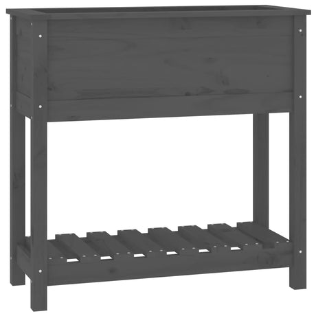 Vidaxx jardinière avec étagère 82,5x34,5x81 cm bois de pin massif gris