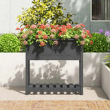 Vidaxx jardinière avec étagère 82,5x34,5x81 cm bois de pin massif gris