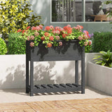 Vidaxx jardinière avec étagère 82,5x34,5x81 cm bois de pin massif gris