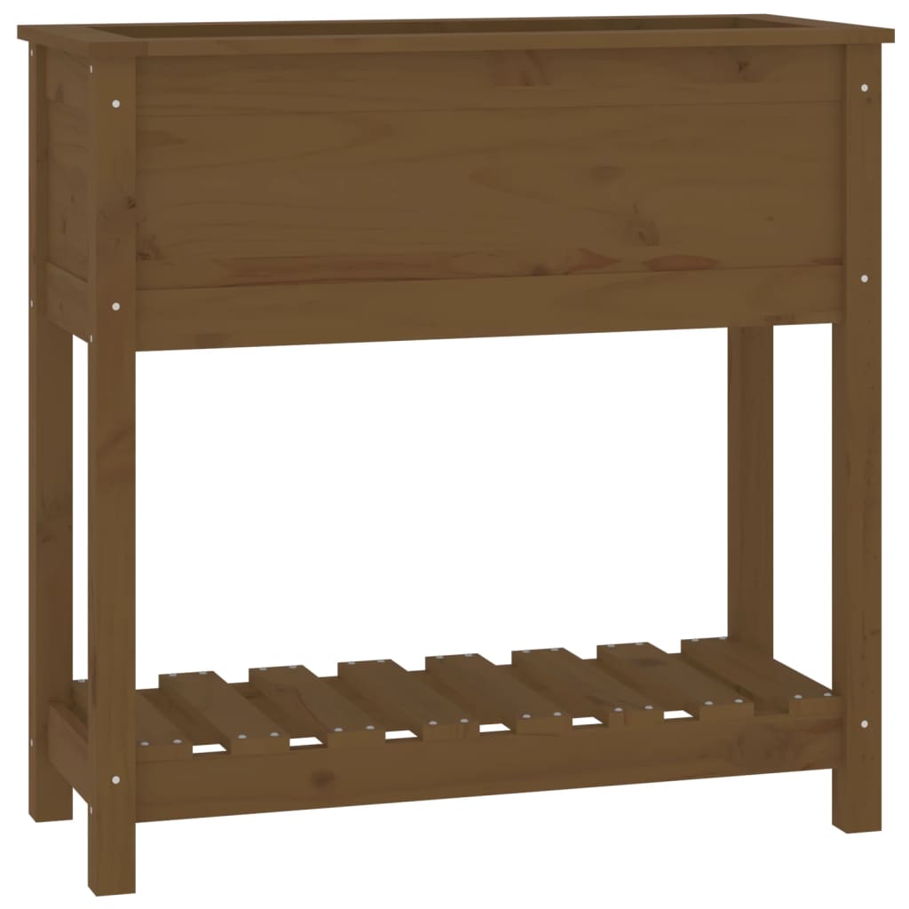 Vidaxx jardinière avec étagère 82,5x34,5x81 cm bois de pin brun miel