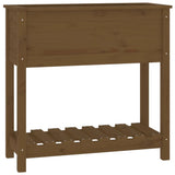Vidaxx jardinière avec étagère 82,5x34,5x81 cm bois de pin brun miel