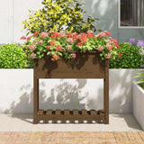 Vidaxx jardinière avec étagère 82,5x34,5x81 cm bois de pin brun miel