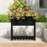 Vidaxx jardinière avec étagère 82,5x34,5x81 cm bois de pin massif noir