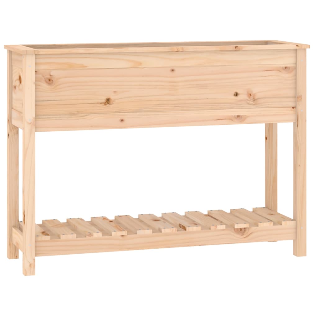 Vidaxx jardinière avec étagère 111,5x34,5x81 cm bois de pin massif