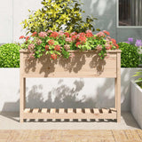 Vidaxx jardinière avec étagère 111,5x34,5x81 cm bois de pin massif