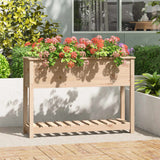 Vidaxx jardinière avec étagère 111,5x34,5x81 cm bois de pin massif