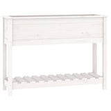 Vidaxx jardinière avec étagère 111,5x34,5x81 cm bois de pin massif blanc