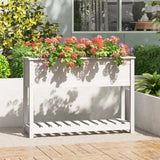 Vidaxx jardinière avec étagère 111,5x34,5x81 cm bois de pin massif blanc