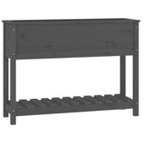 Vidaxx jardinière avec étagère 111,5x34,5x81 cm bois de pin massif gris