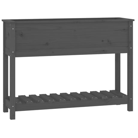 Vidaxx jardinière avec étagère 111,5x34,5x81 cm bois de pin massif gris