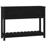 Vidaxx jardinière avec étagère 111,5x34,5x81 cm bois de pin massif noir