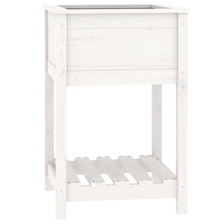 Vidaxx jardinière avec étagère 54x54x81 cm bois de pin massif blanc
