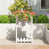 Vidaxx jardinière avec étagère 54x54x81 cm bois de pin massif blanc