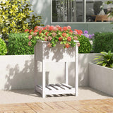 Vidaxx jardinière avec étagère 54x54x81 cm bois de pin massif blanc