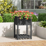 Vidaxx jardinière avec étagère 54x54x81 cm bois de pin massif gris