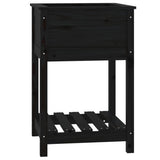 Vidaxx jardinière avec étagère 54x54x81 cm bois de pin massif noir