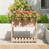 Vidaxx jardinière avec étagère 82,5x54x81 cm bois de pin massif