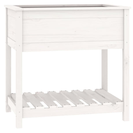 Vidaxx jardinière avec étagère 82,5x54x81 cm bois de pin massif blanc