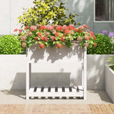 Vidaxx jardinière avec étagère 82,5x54x81 cm bois de pin massif blanc