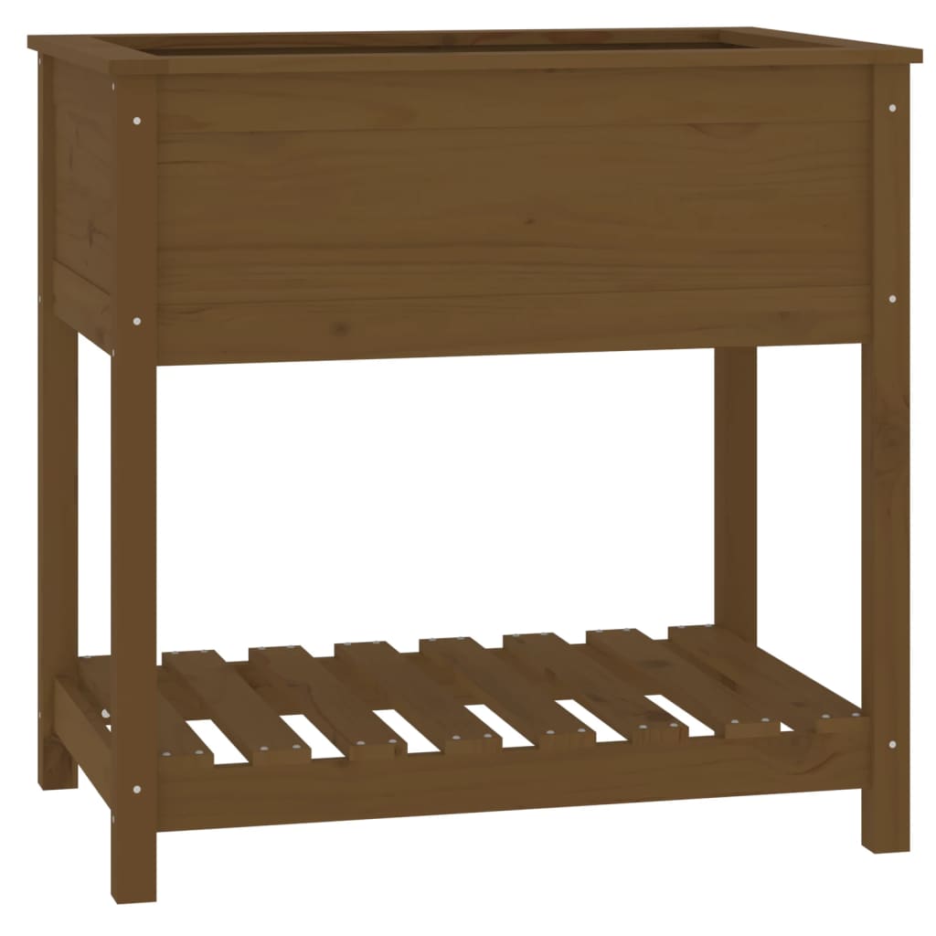 Vidaxx jardinière avec étagère 82,5x54x81 cm bois de pin brun miel