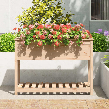 Vidaxx jardinière avec étagère 111,5x54x81 cm bois de pin massif