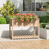 Vidaxx jardinière avec étagère 111,5x54x81 cm bois de pin massif