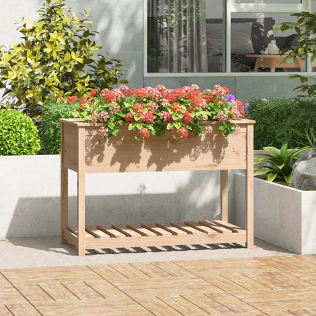 Vidaxx jardinière avec étagère 111,5x54x81 cm bois de pin massif