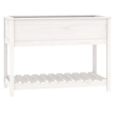 Vidaxx jardinière avec étagère 111,5x54x81 cm bois de pin massif blanc