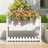 Vidaxx jardinière avec étagère 111,5x54x81 cm bois de pin massif blanc