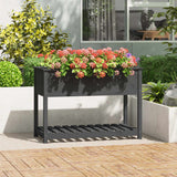 Vidaxx jardinière avec étagère 111,5x54x81 cm bois de pin massif gris
