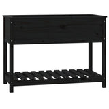 Vidaxx jardinière avec étagère 111,5x54x81 cm bois de pin massif noir