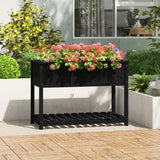Vidaxx jardinière avec étagère 111,5x54x81 cm bois de pin massif noir