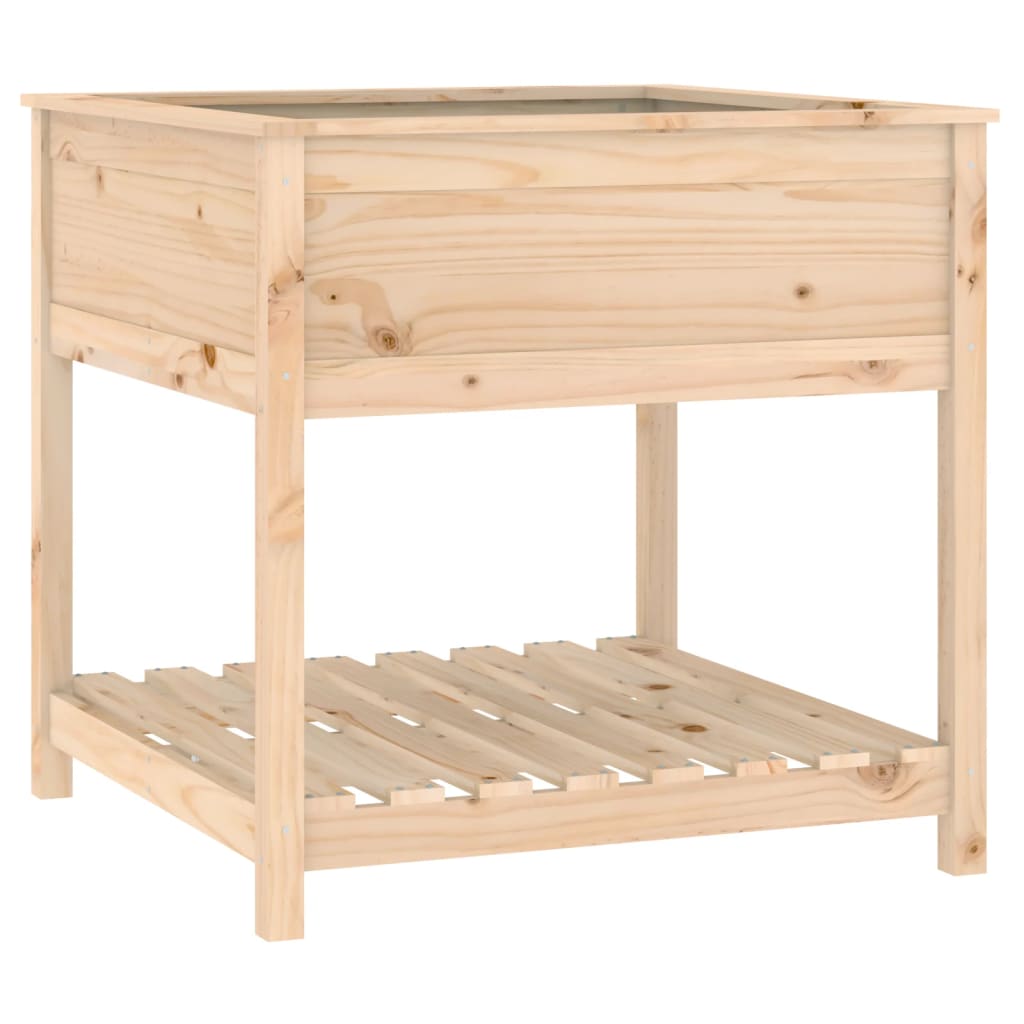 Planteur Vidaxl avec étagère 82.5x82.5x81 cm Pine solide