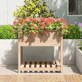Vidaxx jardinière avec étagère 82,5x82,5x81 cm bois de pin massif