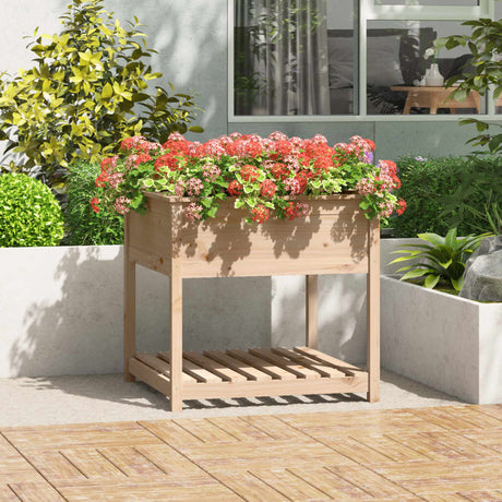 Vidaxx jardinière avec étagère 82,5x82,5x81 cm bois de pin massif