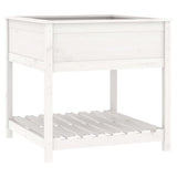 Vidaxx jardinière avec étagère 82,5x82,5x81 cm bois de pin massif blanc