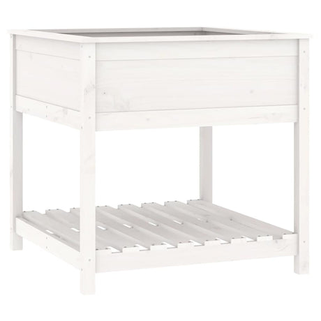 Vidaxx jardinière avec étagère 82,5x82,5x81 cm bois de pin massif blanc