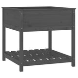 Vidaxx jardinière avec étagère 82,5x82,5x81 cm bois de pin massif gris