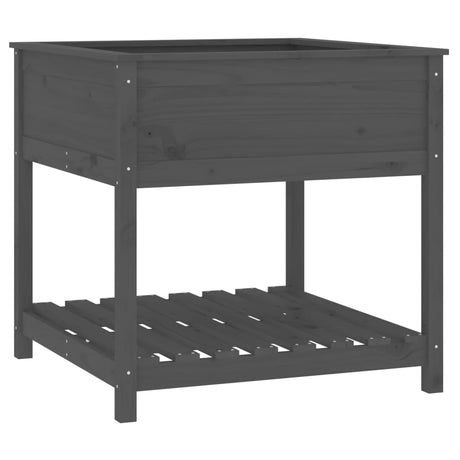 Vidaxx jardinière avec étagère 82,5x82,5x81 cm bois de pin massif gris