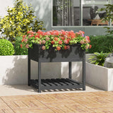 Vidaxx jardinière avec étagère 82,5x82,5x81 cm bois de pin massif gris