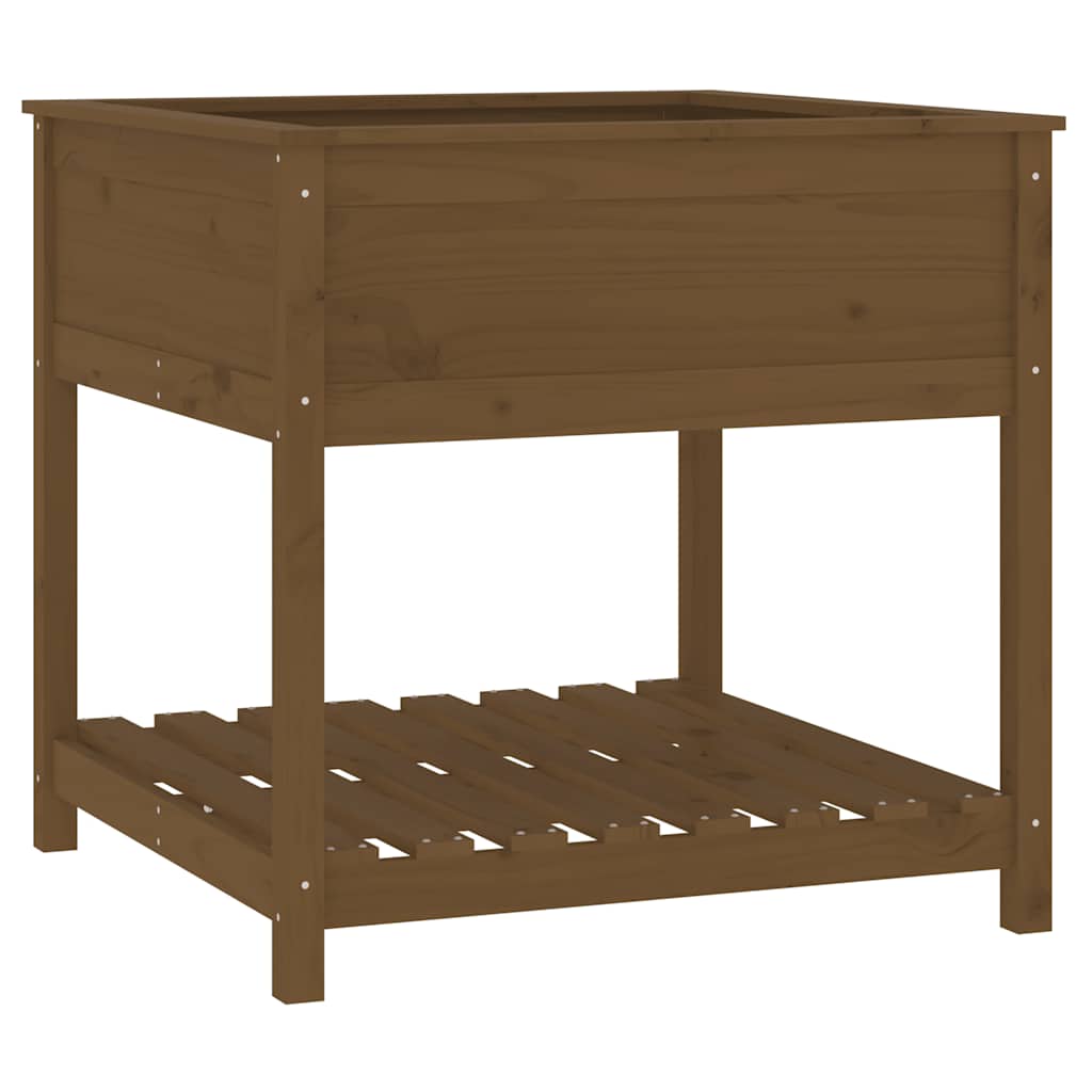 Vidaxx jardinière avec étagère 82,5x82,5x81 cm bois de pin brun miel