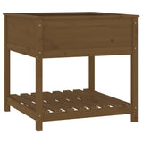 Vidaxx jardinière avec étagère 82,5x82,5x81 cm bois de pin brun miel