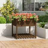Vidaxx jardinière avec étagère 82,5x82,5x81 cm bois de pin brun miel