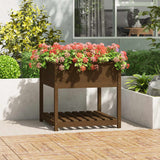 Vidaxl Planter s policí 82,5x82,5x81 cm borovice med hnědá