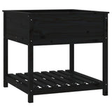 Vidaxx jardinière avec étagère 82,5x82,5x81 cm bois de pin massif noir