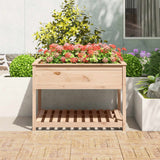 Vidaxx jardinière avec étagère 111,5x111,5x81 cm bois de pin massif