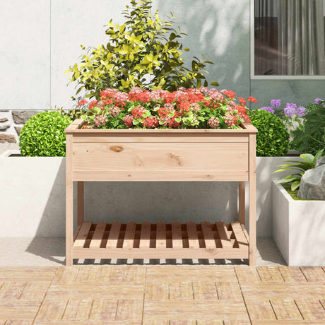 Vidaxx jardinière avec étagère 111,5x111,5x81 cm bois de pin massif